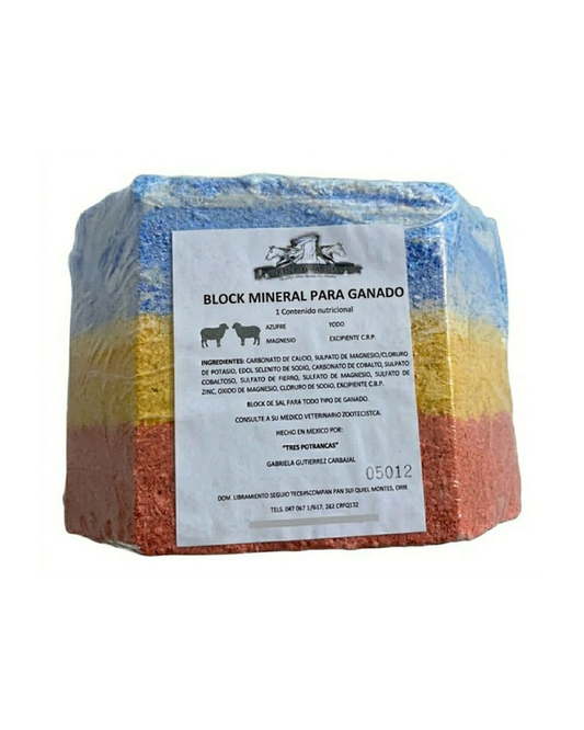Block Mineral Tricolor Para Ganado 15kg