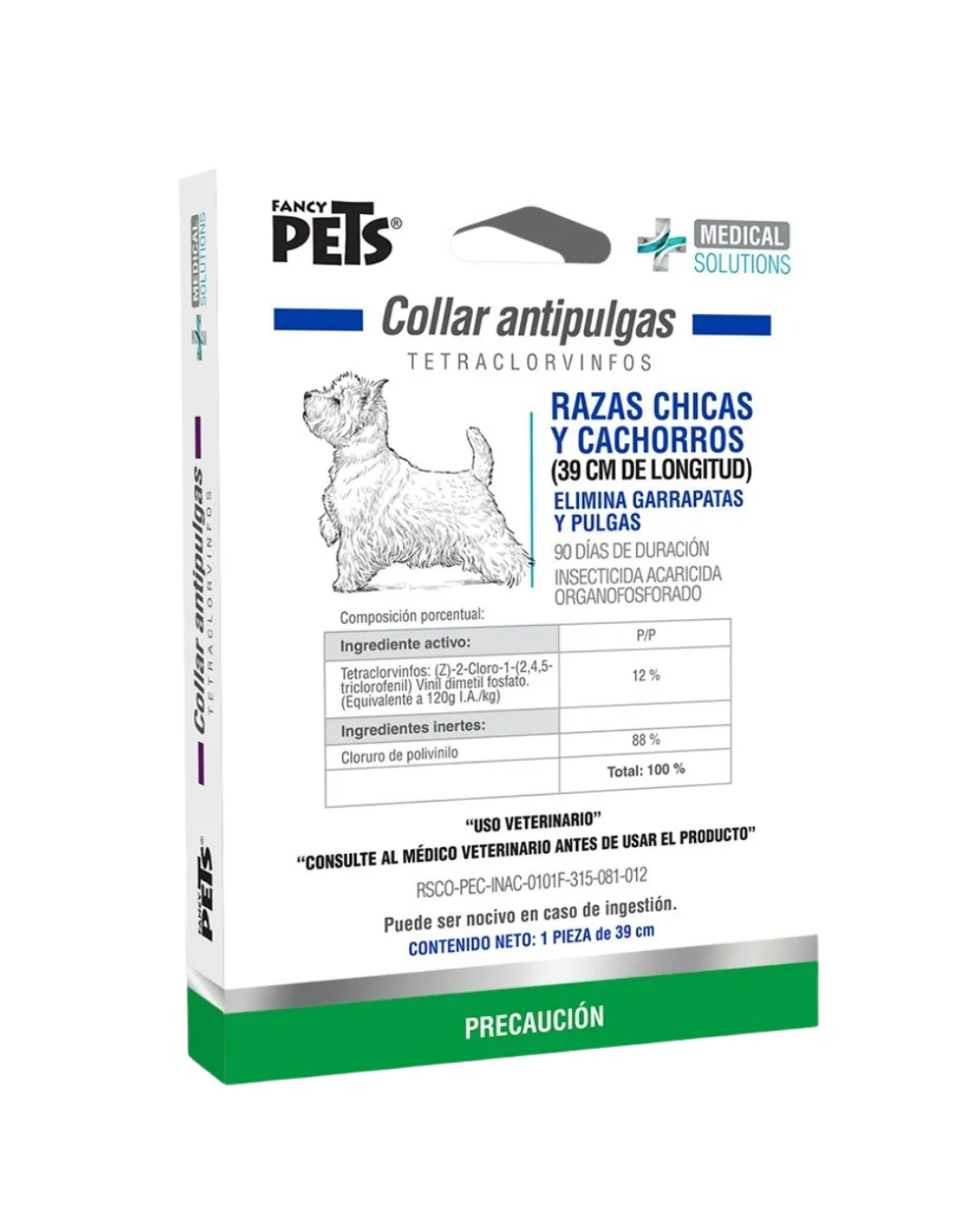 Collar Antipulgas Económico Perro Raza Chica 39cm