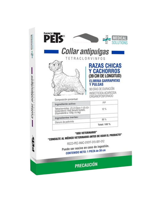 Collar Antipulgas Económico Perro Raza Chica 39cm