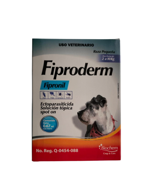 Fiproderm Pipeta Pulgas y Garrapatas Perros y gatos