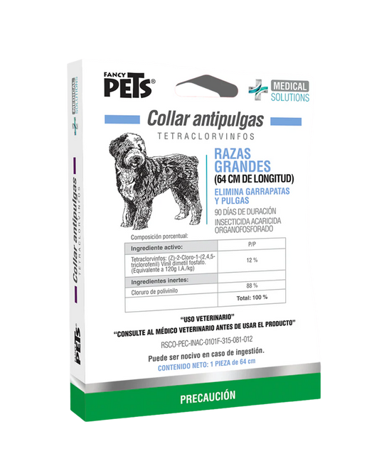 Collar Antipulgas Económico Perro Raza Grande 64cm