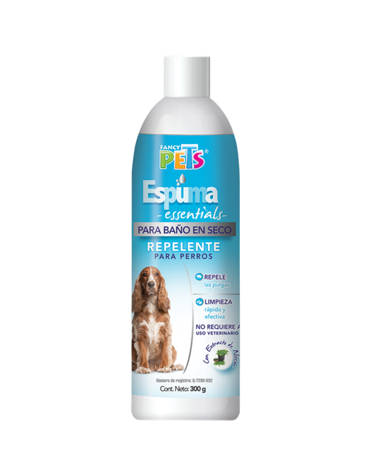 Espuma Baño En Seco P/Perro Con Antipulgas