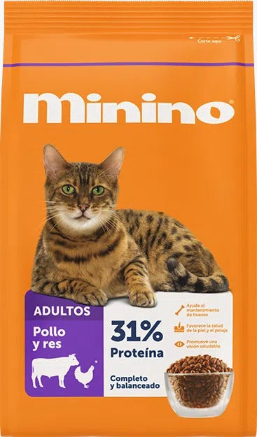 Minino Res y Pollo
